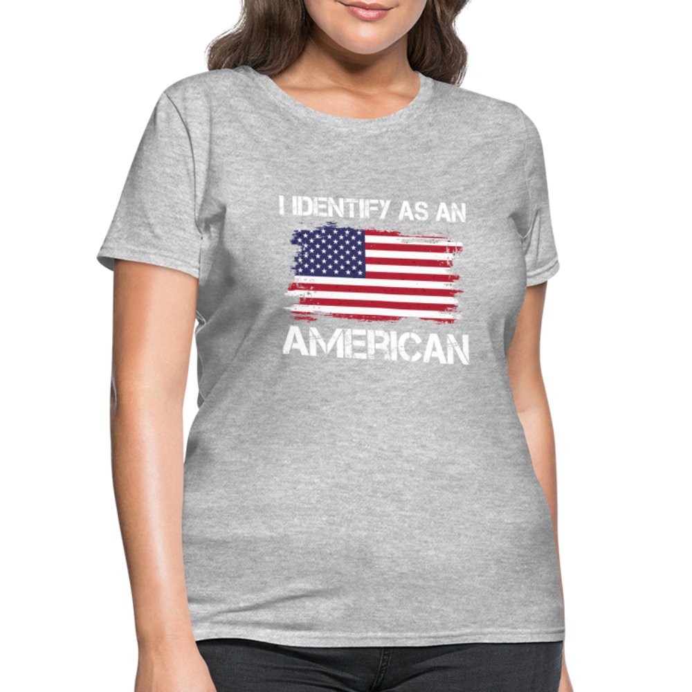 I Identify as an American Women's Contoured T-Shirt - option1# - Women's T-Shirt | Fruit of the Loom L3930R