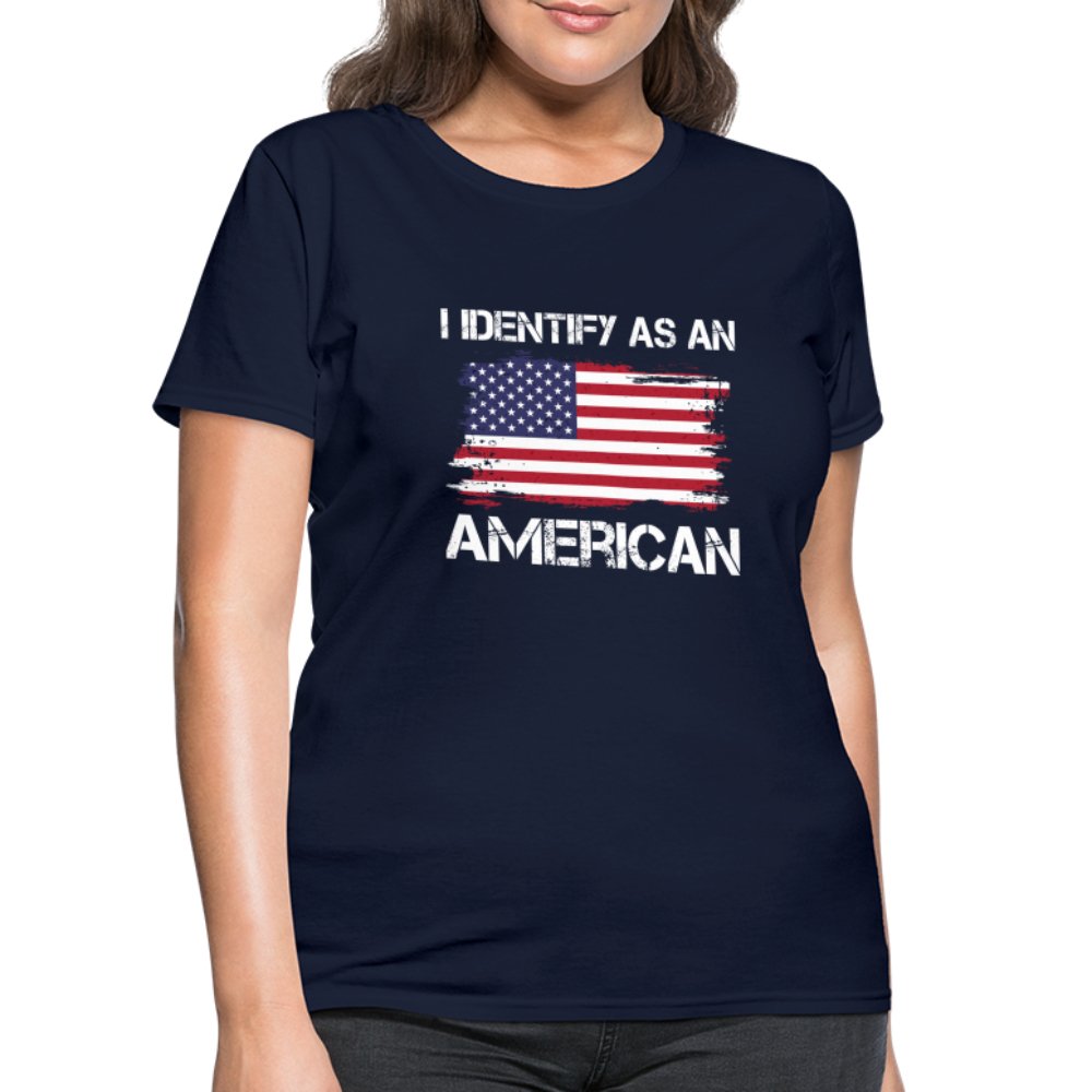 I Identify as an American Women's Contoured T-Shirt - option1# - Women's T-Shirt | Fruit of the Loom L3930R