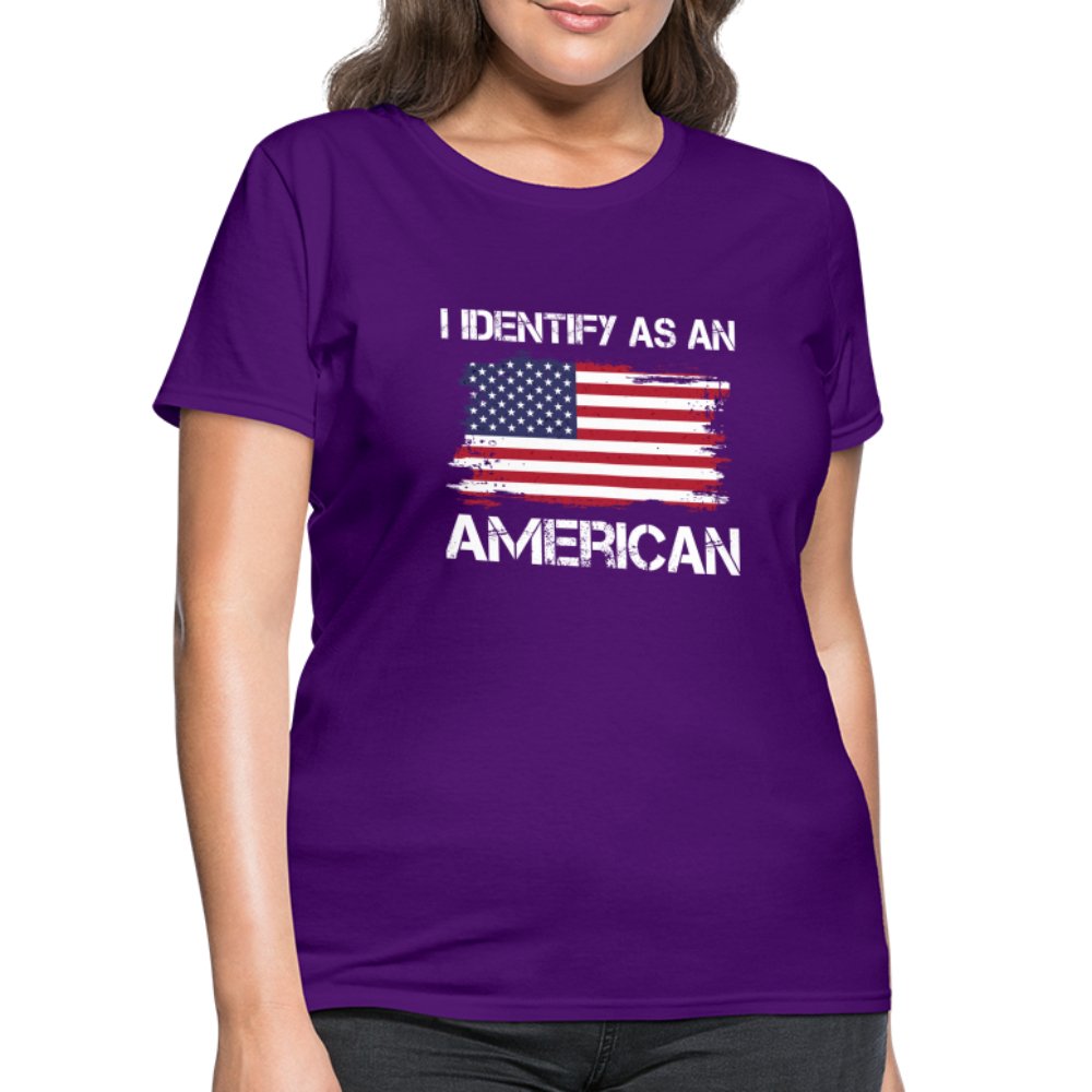 I Identify as an American Women's Contoured T-Shirt - option1# - Women's T-Shirt | Fruit of the Loom L3930R