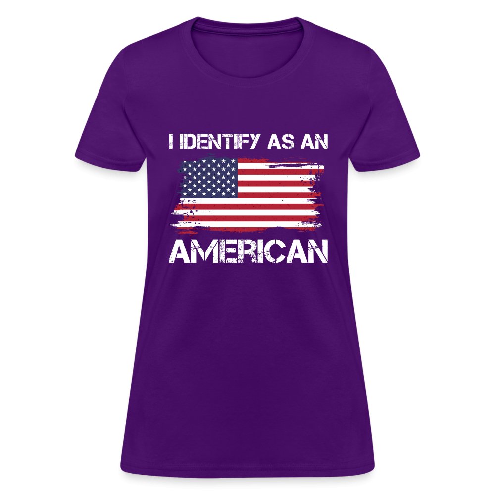 I Identify as an American Women's Contoured T-Shirt - option1# - Women's T-Shirt | Fruit of the Loom L3930R