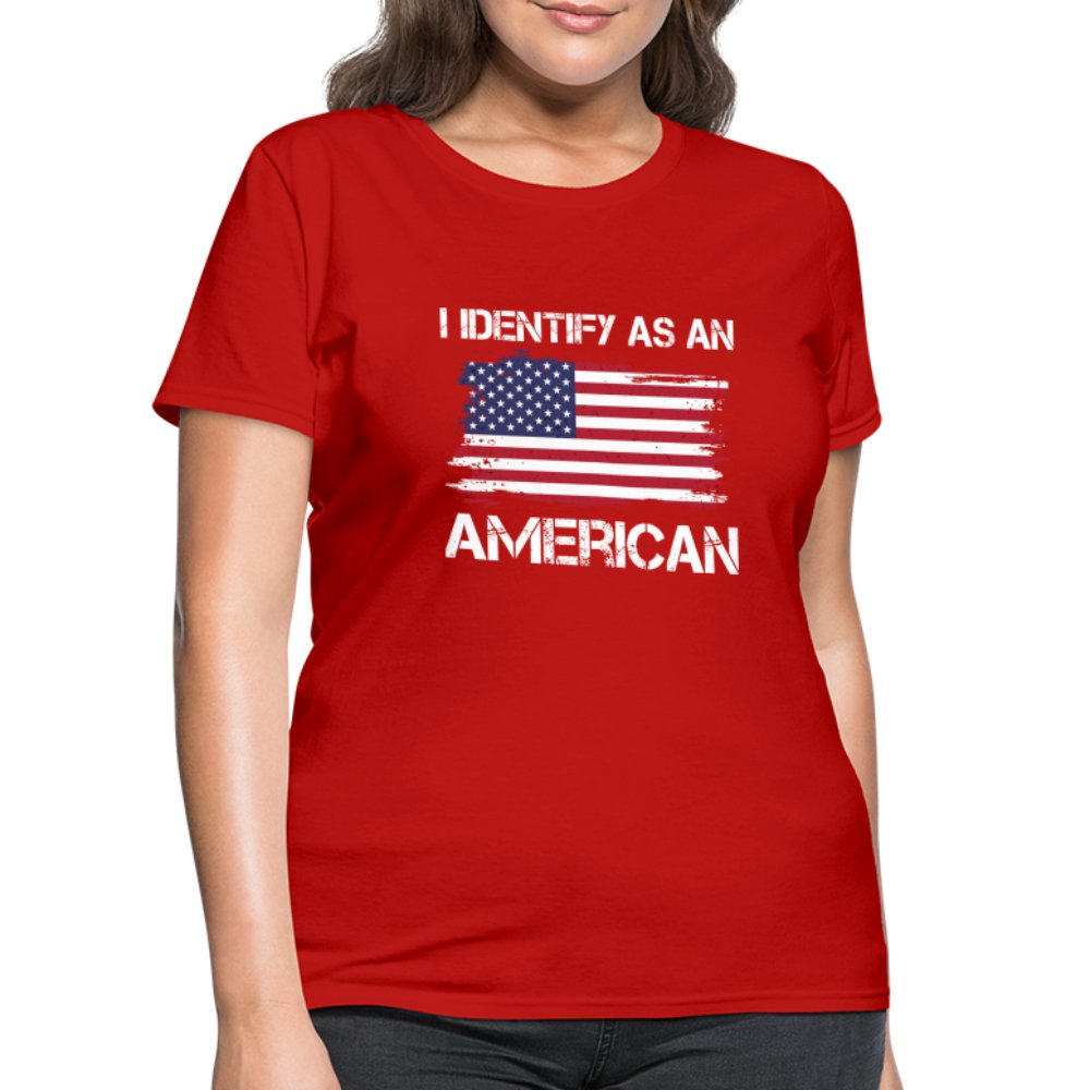 I Identify as an American Women's Contoured T-Shirt - option1# - Women's T-Shirt | Fruit of the Loom L3930R