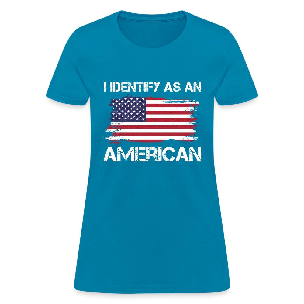 I Identify as an American Women's Contoured T-Shirt - option1# - Women's T-Shirt | Fruit of the Loom L3930R