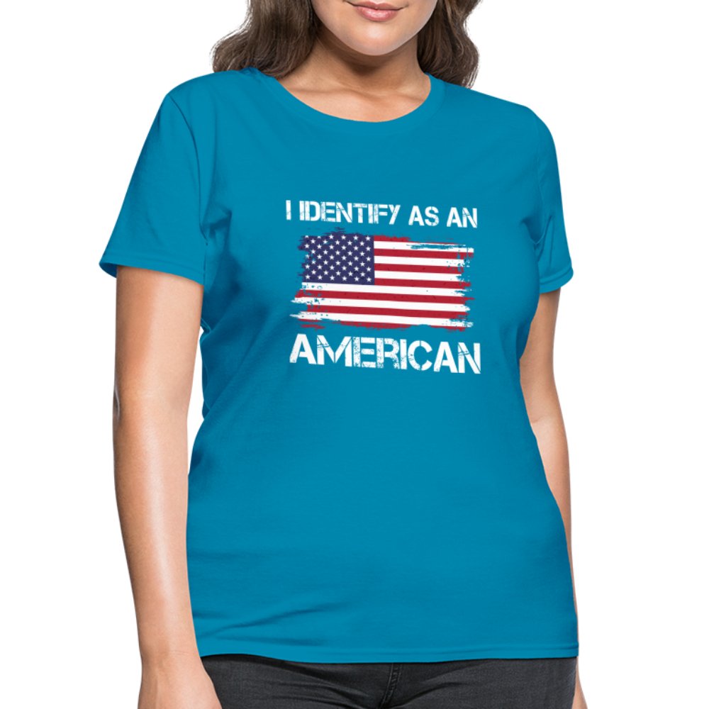 I Identify as an American Women's Contoured T-Shirt - option1# - Women's T-Shirt | Fruit of the Loom L3930R