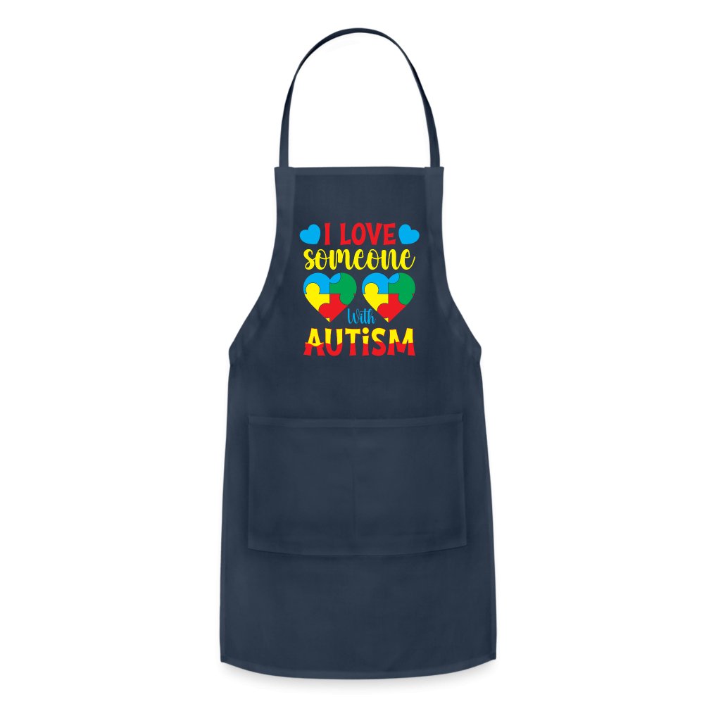 I Love Someone With Autism Apron - navy