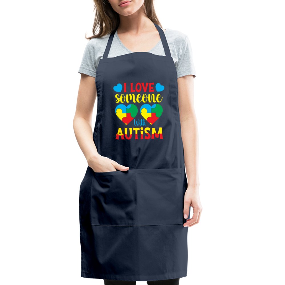 I Love Someone With Autism Apron - navy