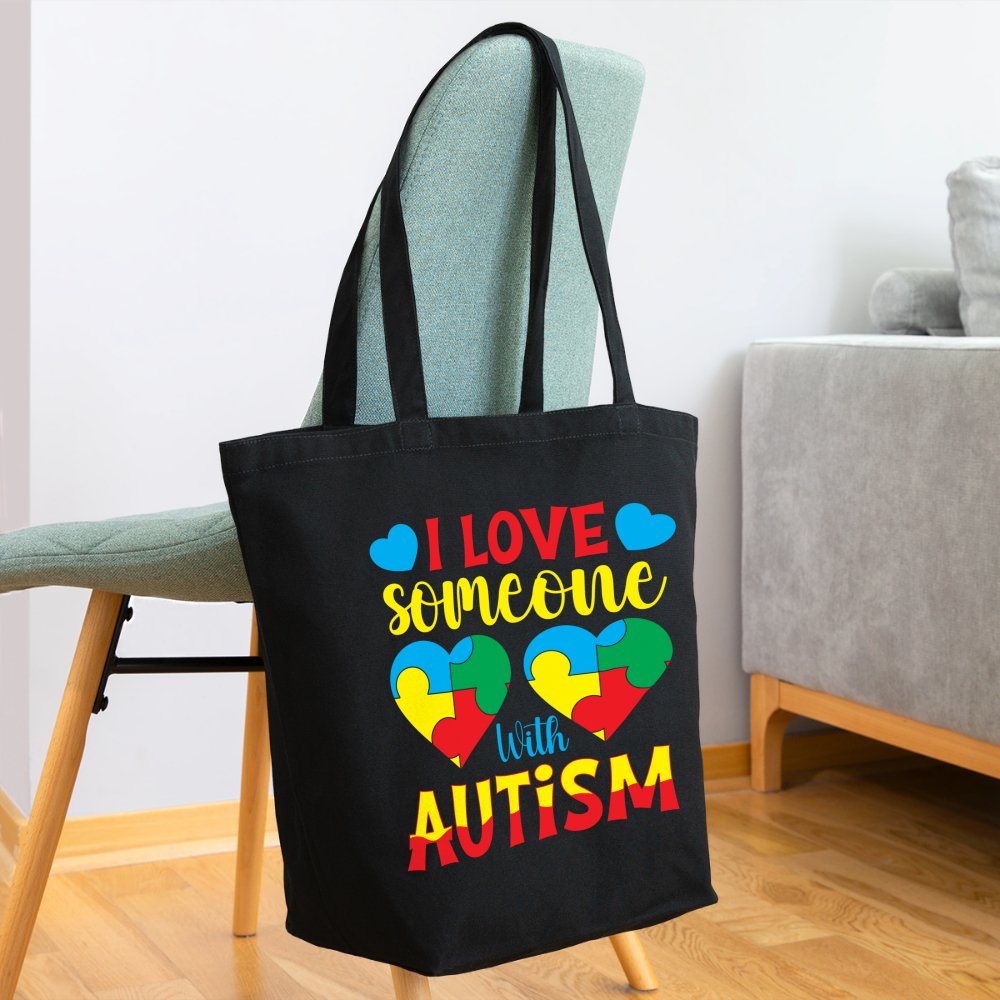 I Love Someone With Autism Eco - Friendly Cotton Tote - One Size