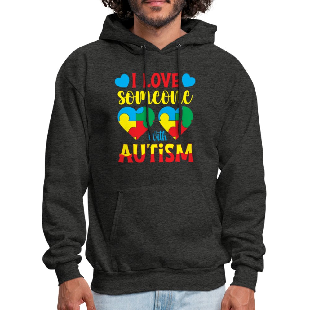 I Love Someone With Autism Hoodie - charcoal grey