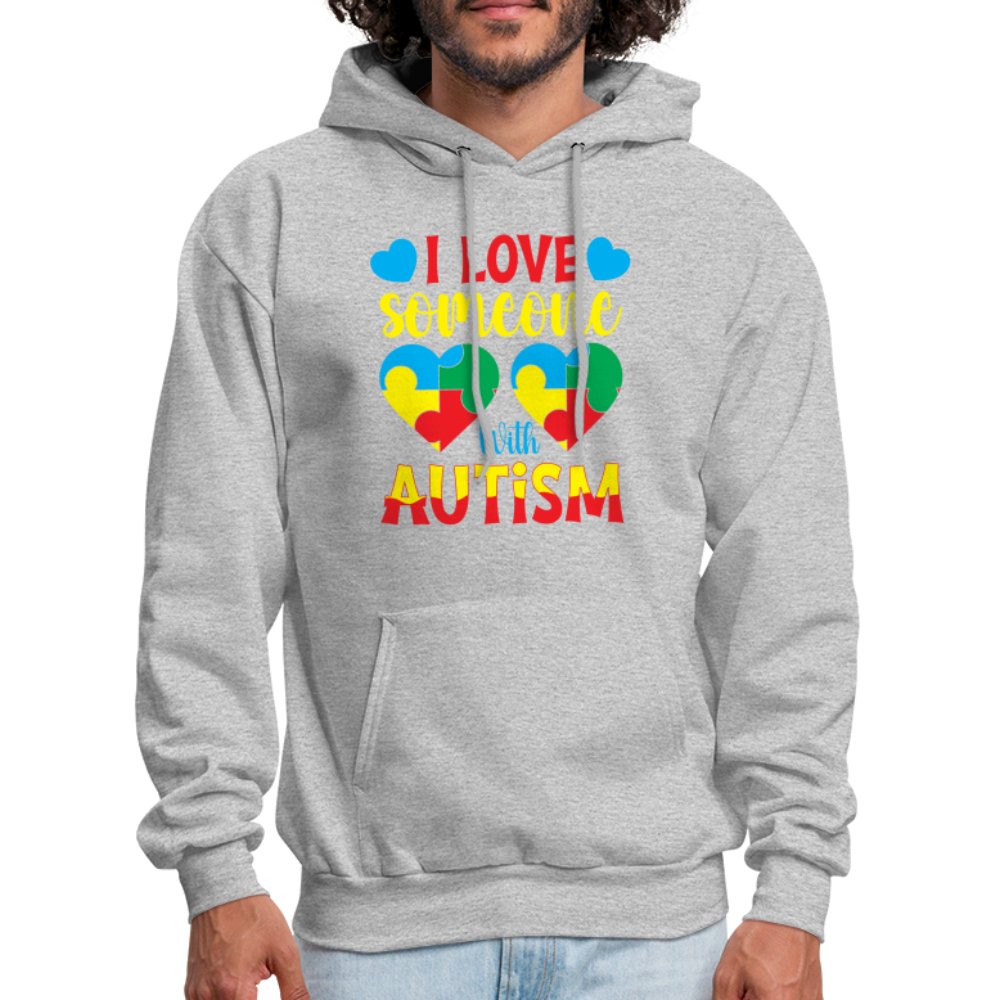 I Love Someone With Autism Hoodie - heather gray