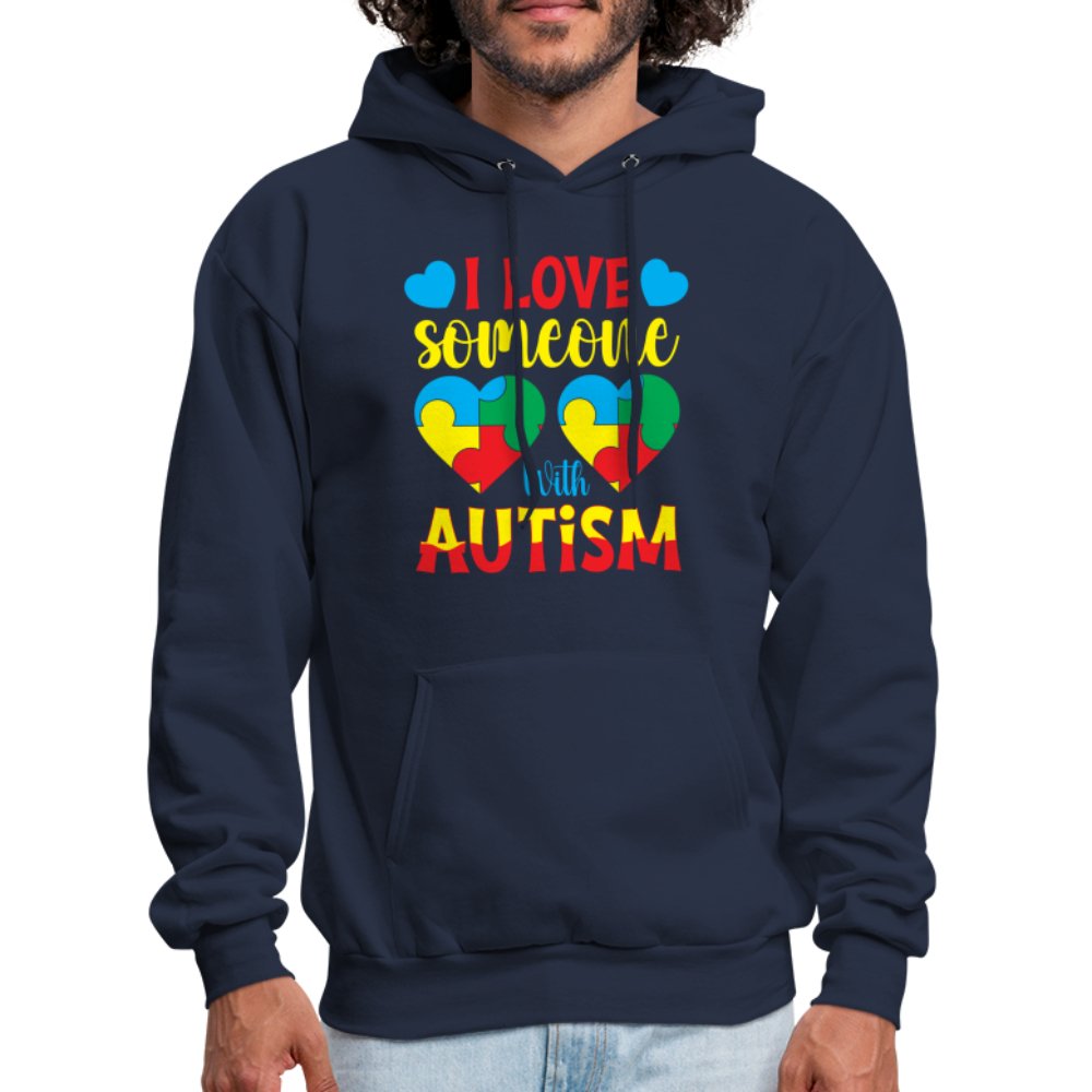 I Love Someone With Autism Hoodie - navy