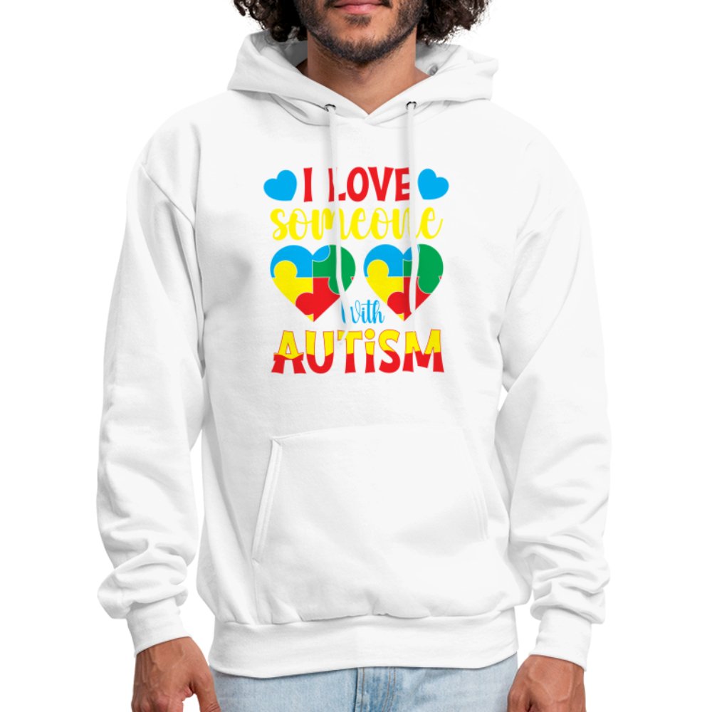 I Love Someone With Autism Hoodie - white