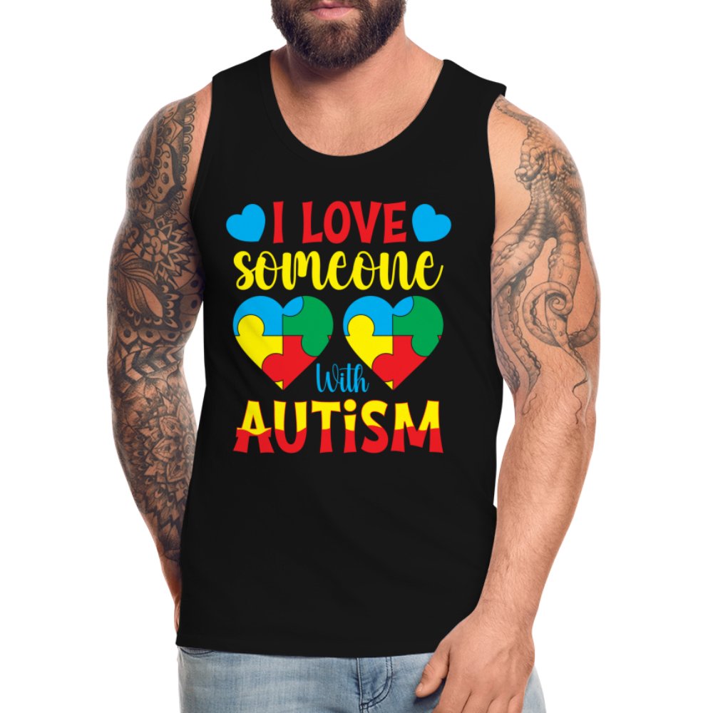 I Love Someone With Autism Men’s Premium Tank Top - black