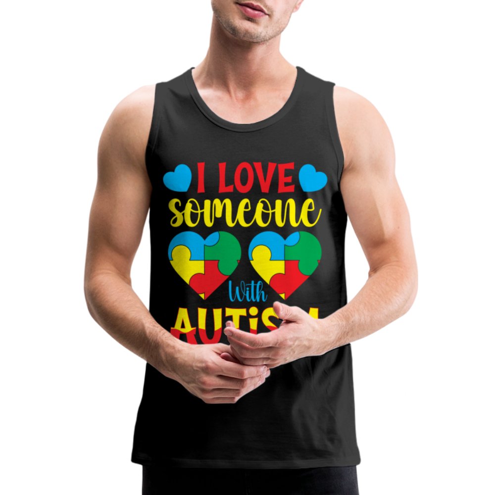 I Love Someone With Autism Men’s Premium Tank Top - black