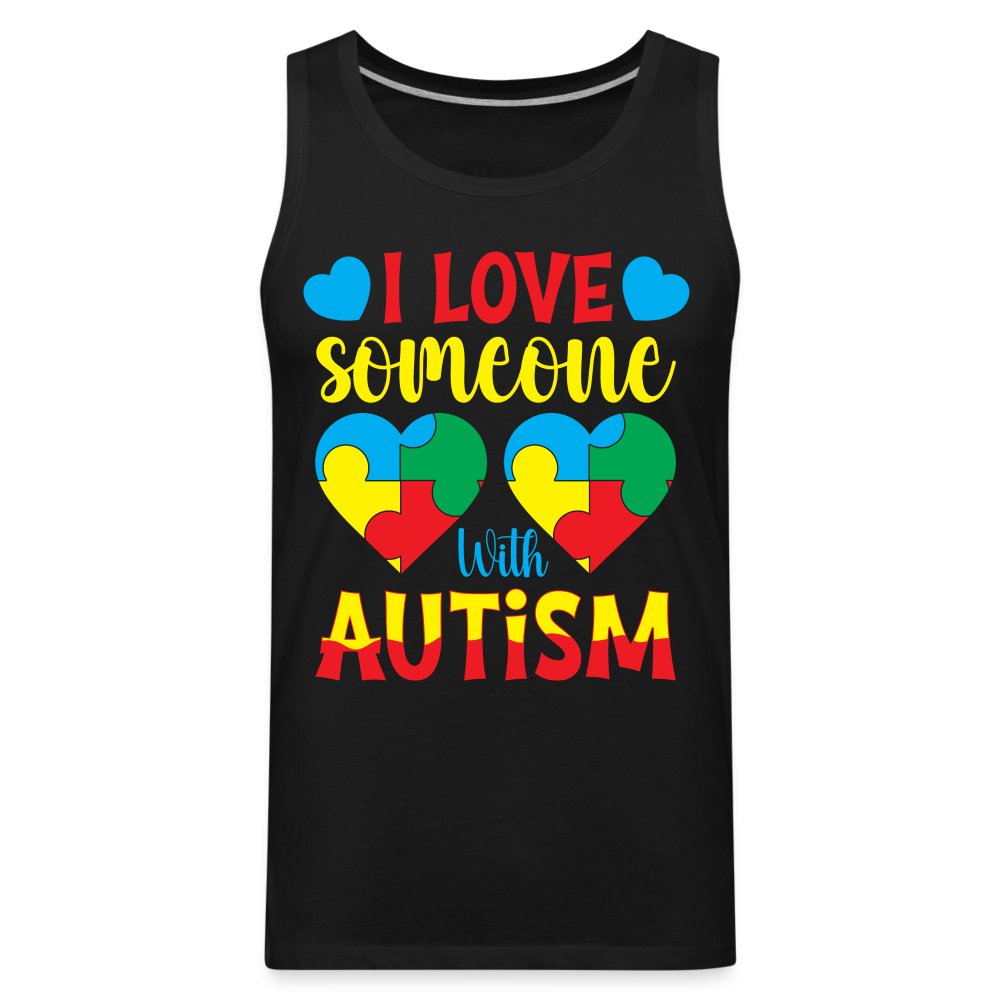 I Love Someone With Autism Men’s Premium Tank Top - deep navy