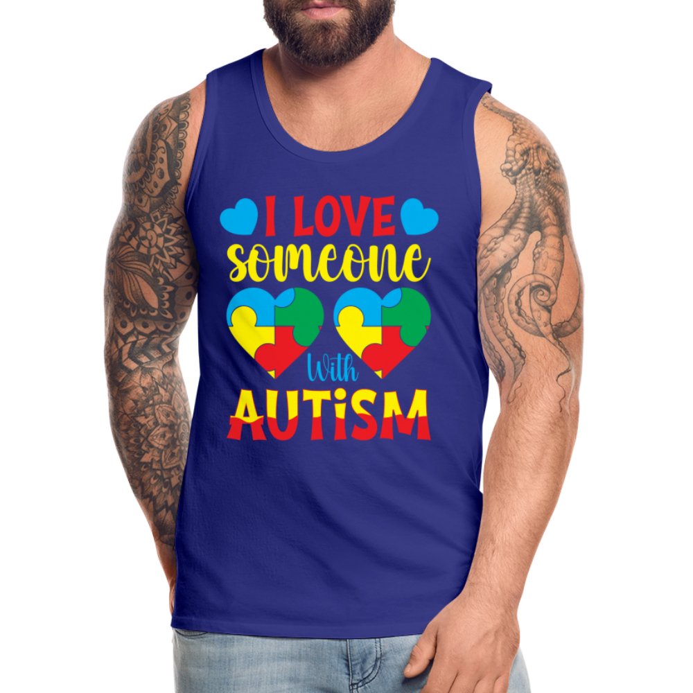 I Love Someone With Autism Men’s Premium Tank Top - royal blue