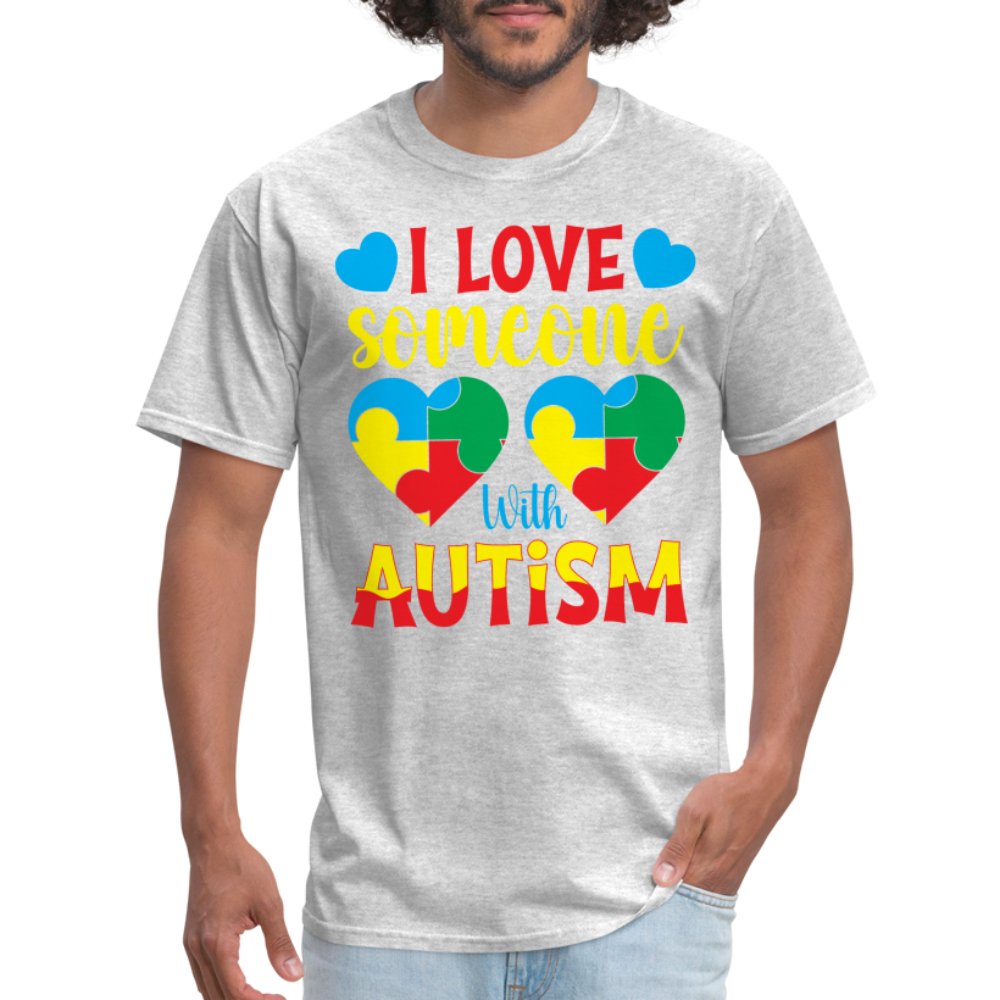 I Love Someone With Autism T-Shirt - heather gray