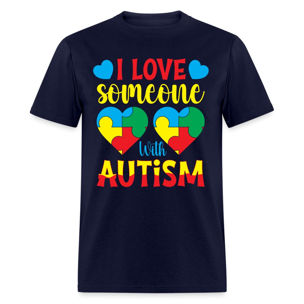 I Love Someone With Autism T-Shirt - powder blue