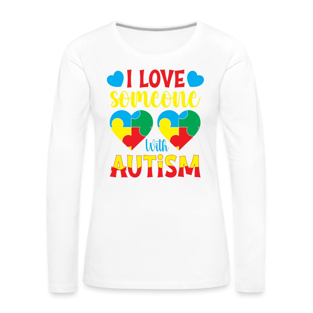 I Love Someone With Autism Women's Premium Long Sleeve T-Shirt - heather gray