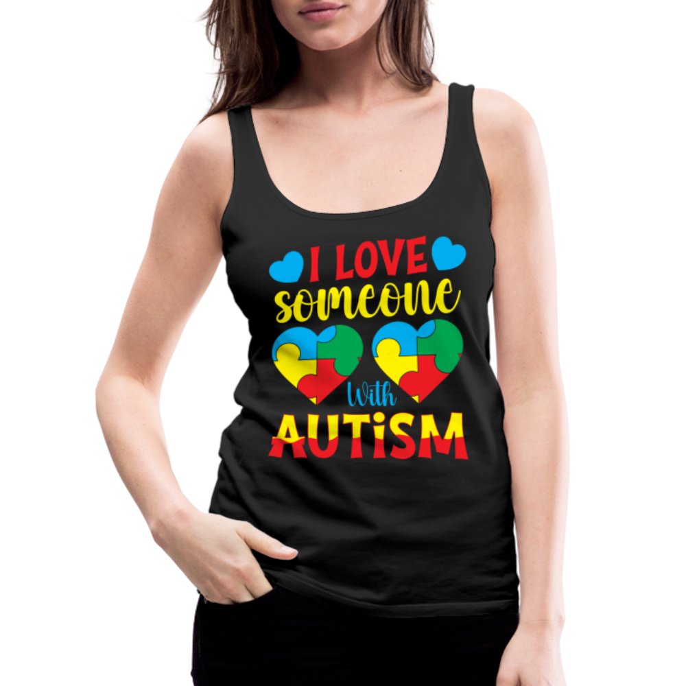 I Love Someone With Autism Women’s Premium Tank Top - deep navy