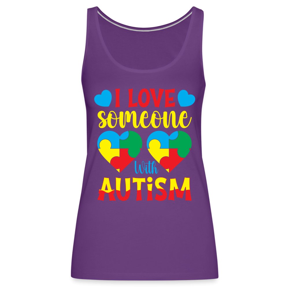 I Love Someone With Autism Women’s Premium Tank Top - purple