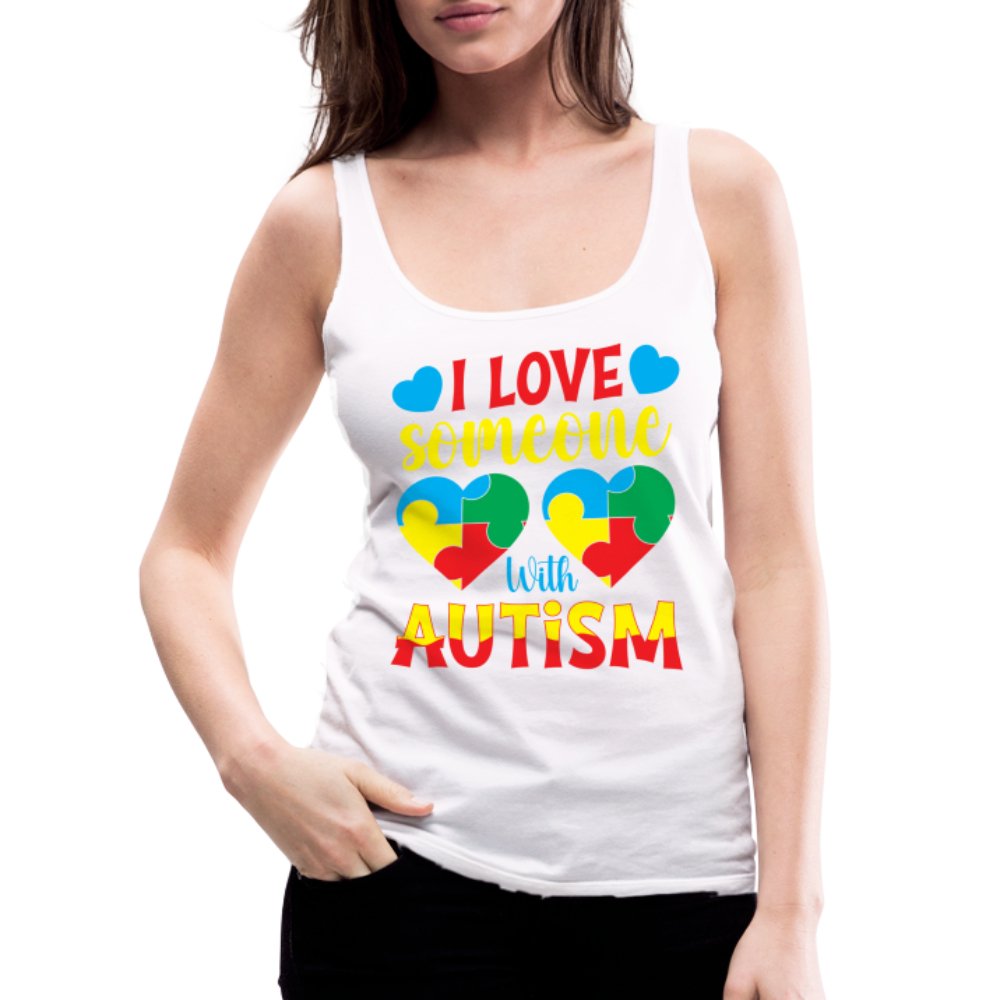 I Love Someone With Autism Women’s Premium Tank Top - purple