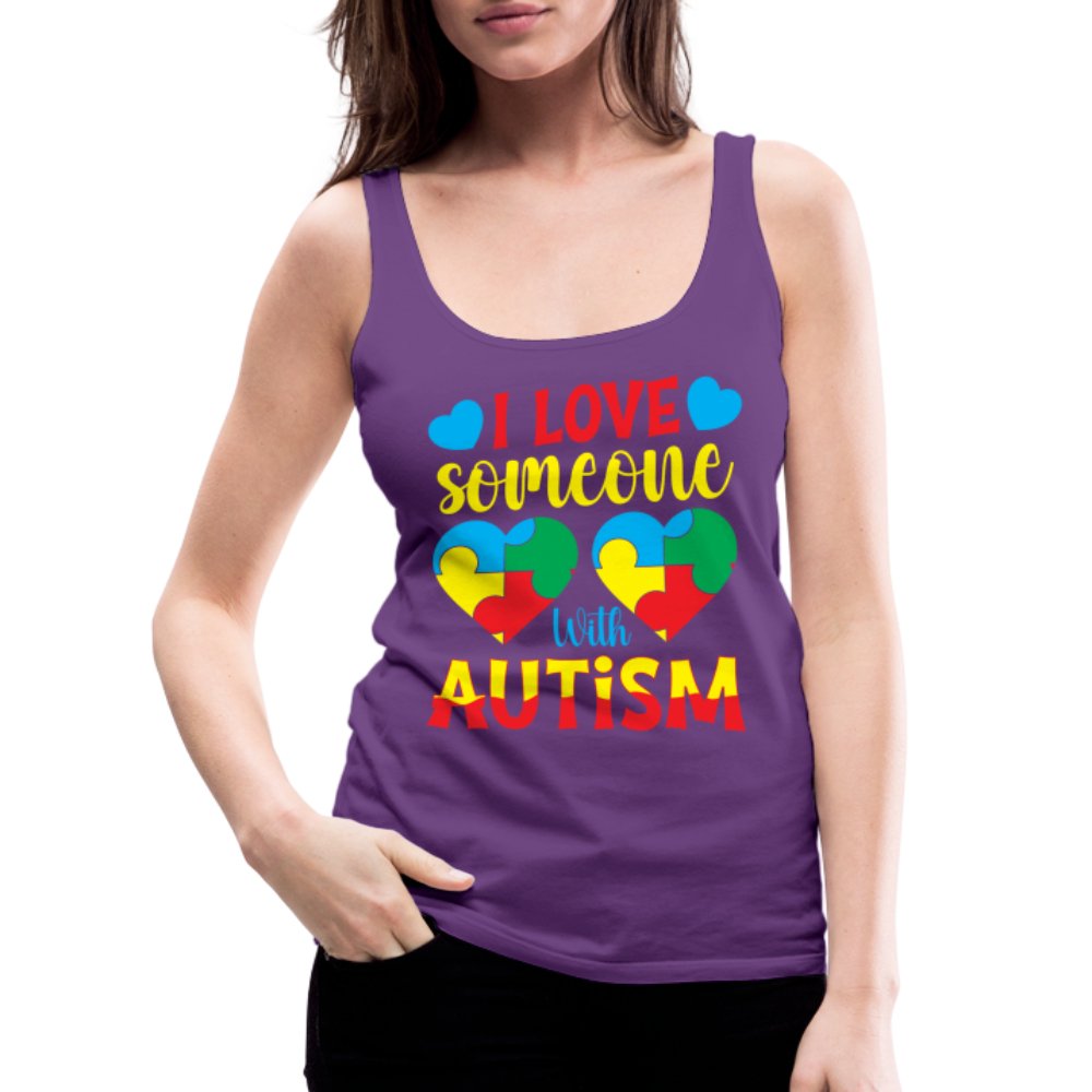 I Love Someone With Autism Women’s Premium Tank Top - purple