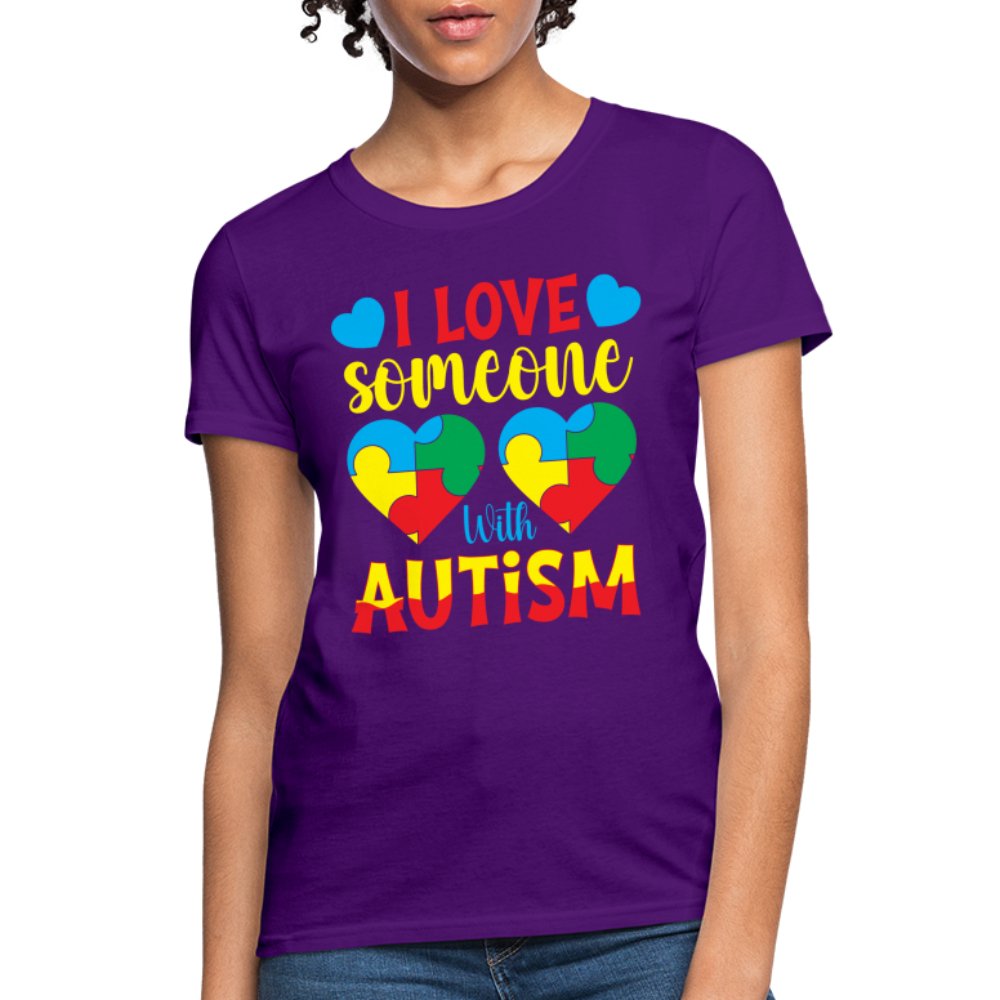 I Love Someone With Autism Women's T-Shirt - purple