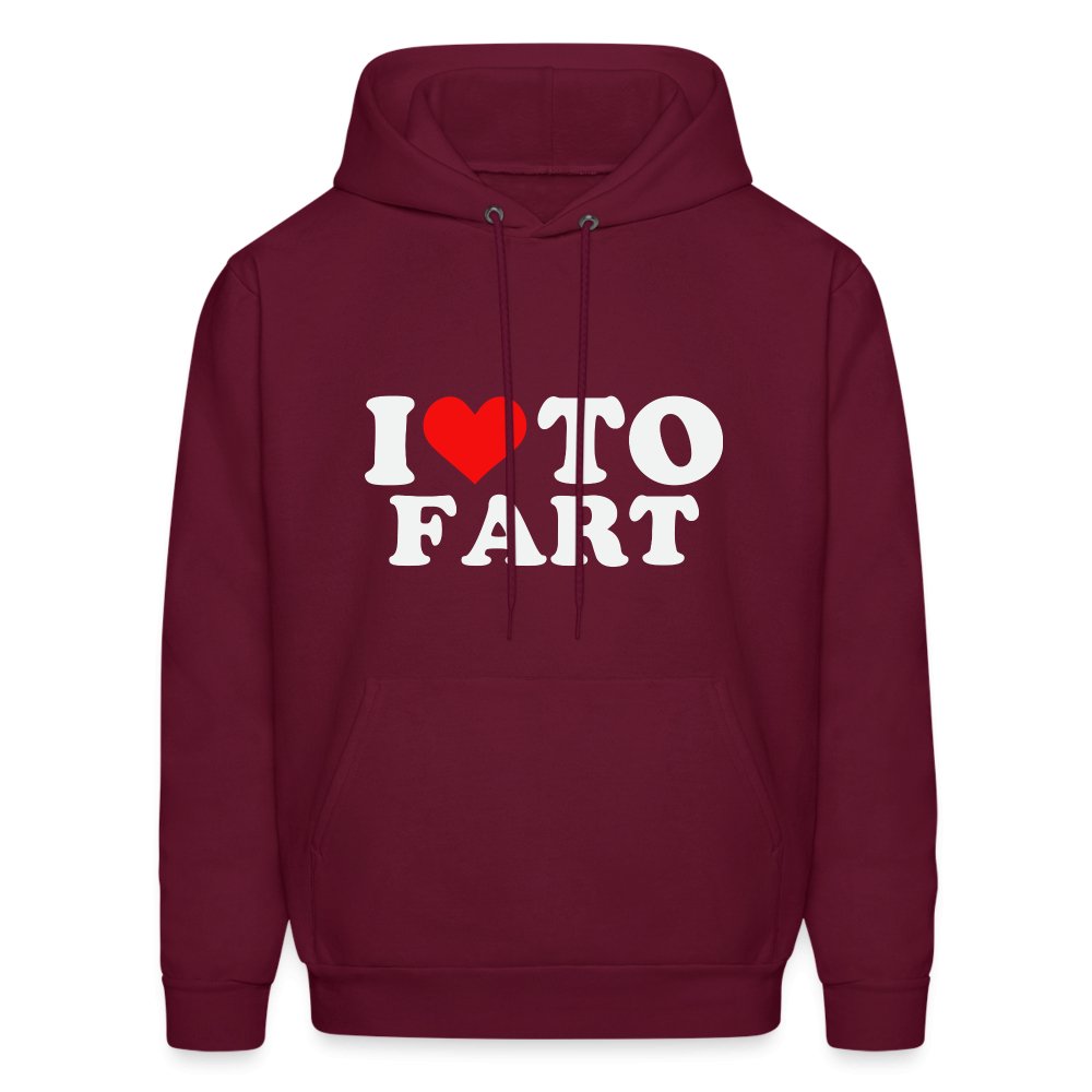 I Love To Fart Hoodie - burgundy