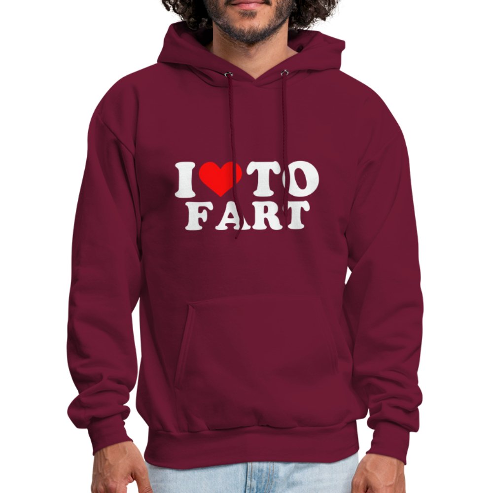 I Love To Fart Hoodie - burgundy