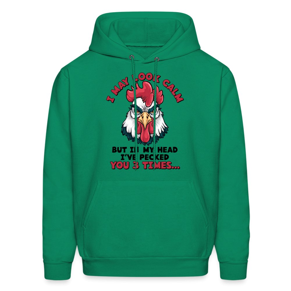 I May Look Calm, But I've Pecked You 3 Times (Funny Chicken) Hoodie - Sand