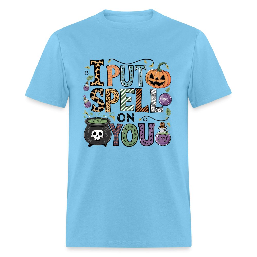 I Put Spell On You T-Shirt (Halloween Witch) - aquatic blue