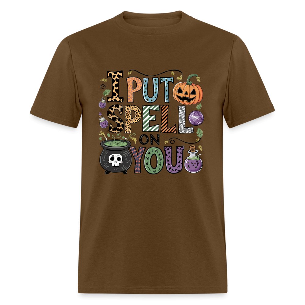 I Put Spell On You T-Shirt (Halloween Witch) - brown