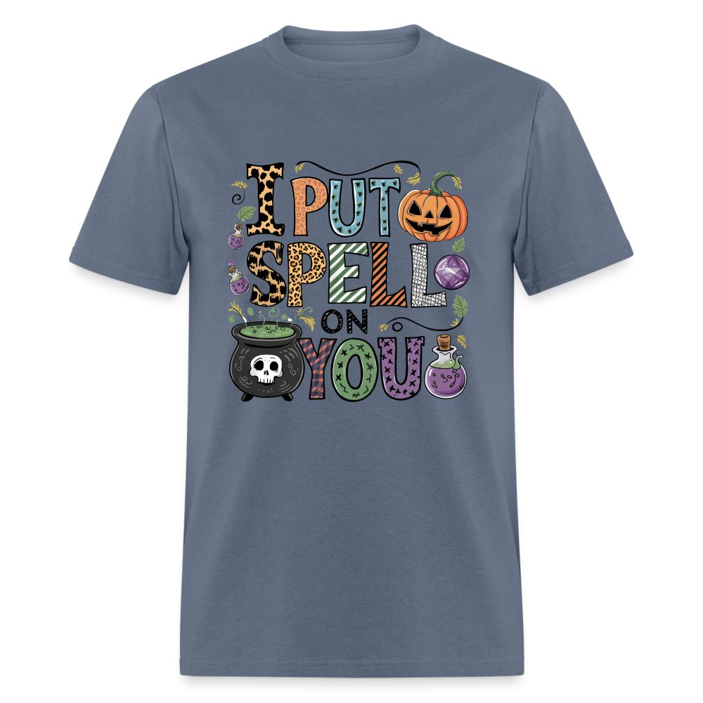 I Put Spell On You T-Shirt (Halloween Witch) - denim