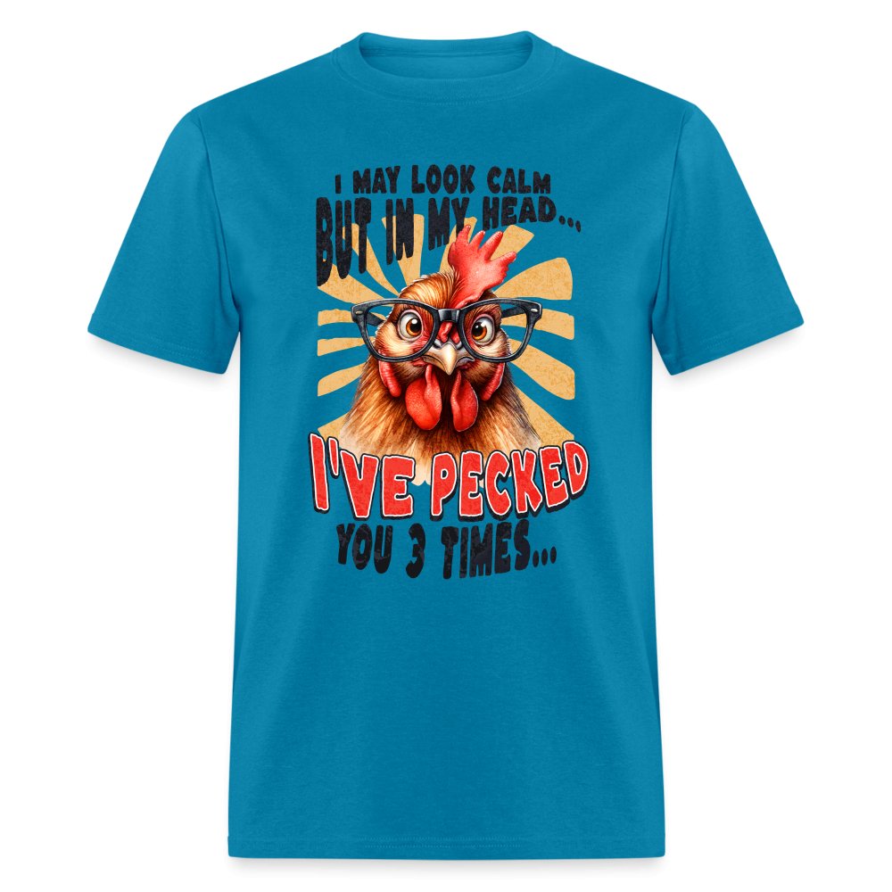 In My Head I've Pecked Your 3 Times T-Shirt (Crazy Chicken) - bright green