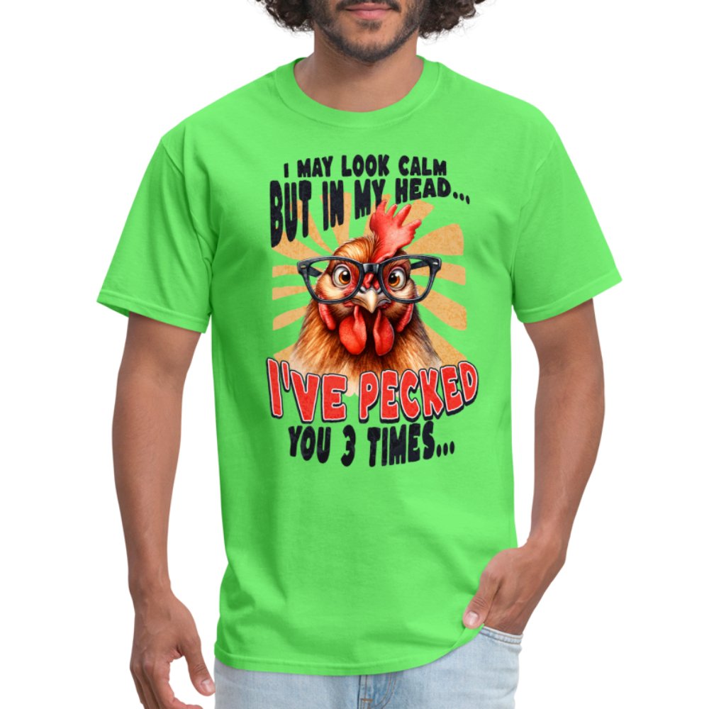 In My Head I've Pecked Your 3 Times T-Shirt (Crazy Chicken) - kiwi