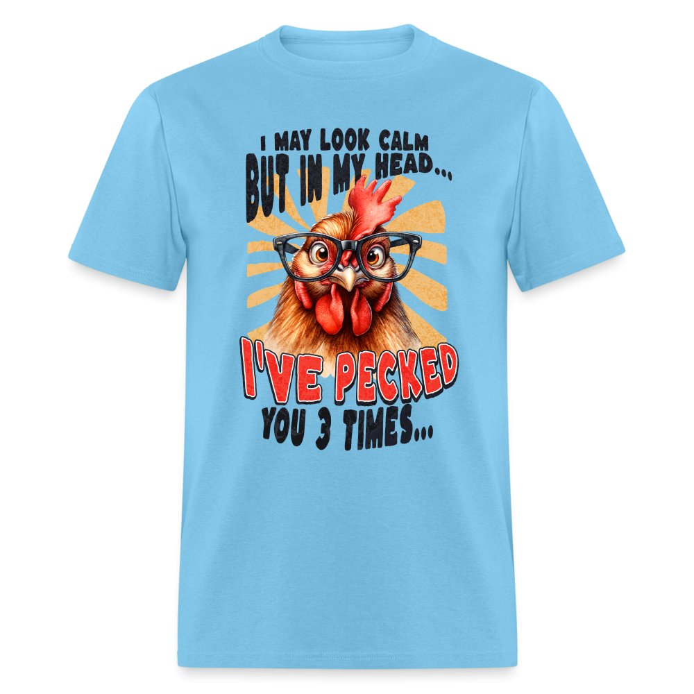 In My Head I've Pecked Your 3 Times T-Shirt (Crazy Chicken) - orange