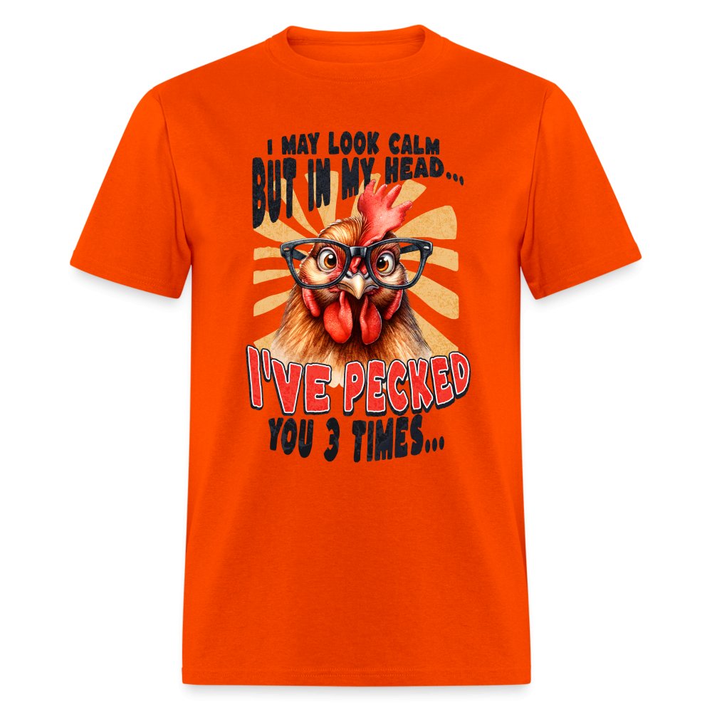 In My Head I've Pecked Your 3 Times T-Shirt (Crazy Chicken) - pink