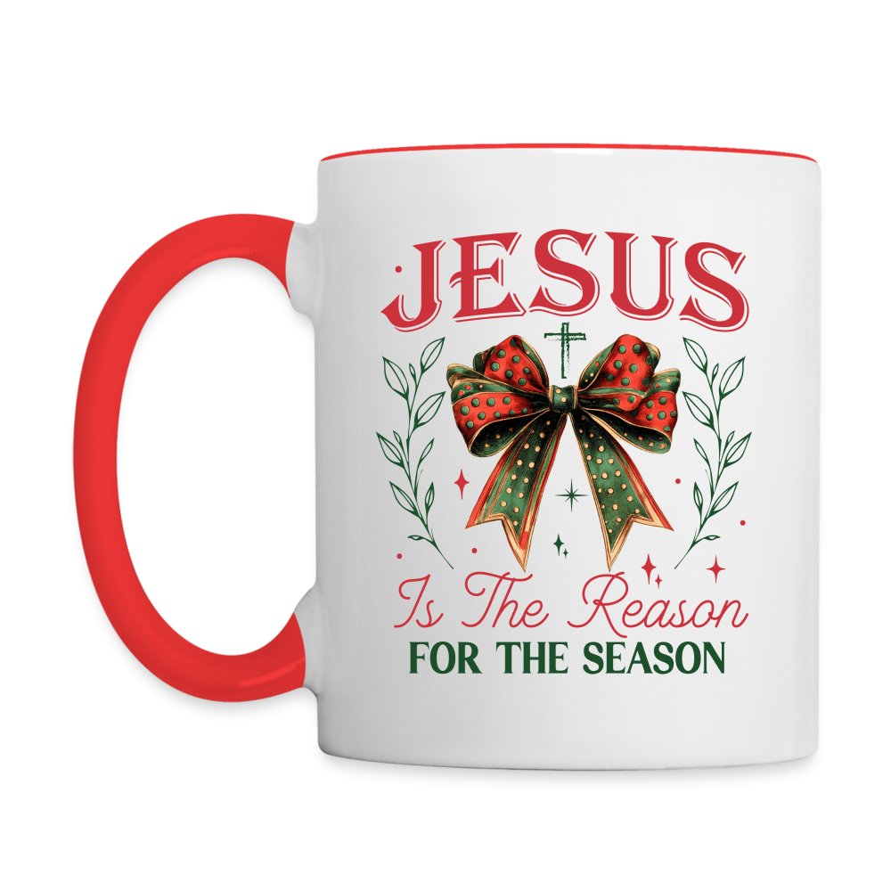 Jesus Is The Reason For The Season Coffee Mug - white/red