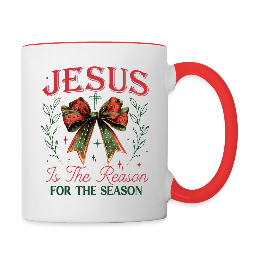 Jesus Is The Reason For The Season Coffee Mug - white/red