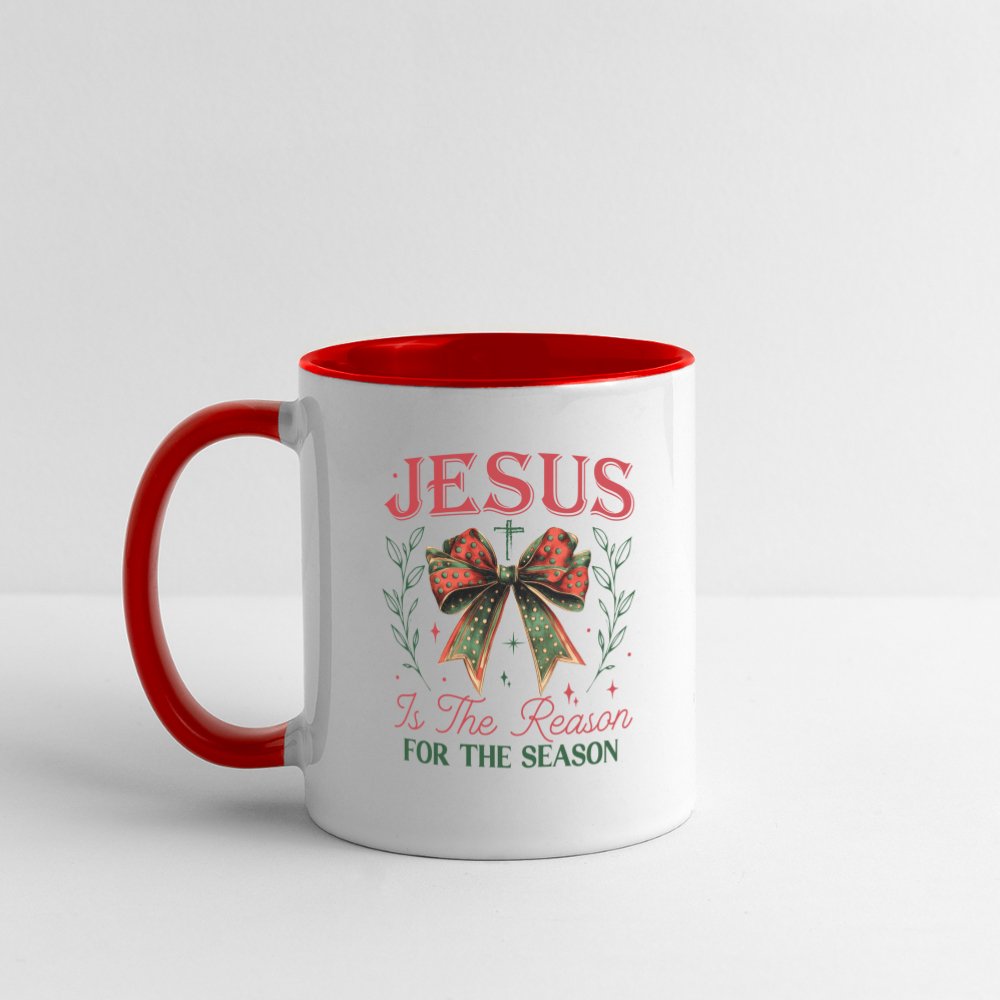 Jesus Is The Reason For The Season Coffee Mug - white/red