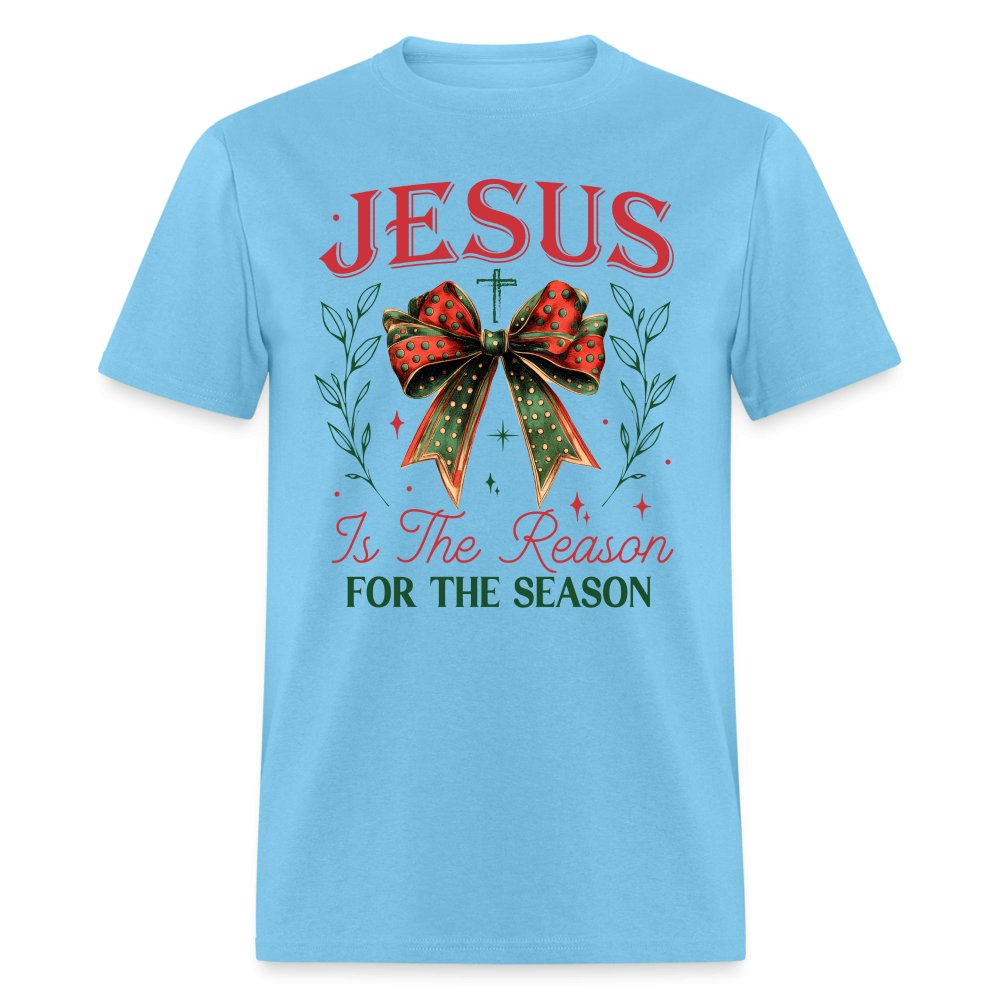 Jesus Is The Reason For The Season T-Shirt - aquatic blue