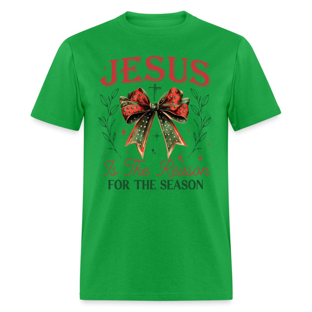 Jesus Is The Reason For The Season T-Shirt - bright green