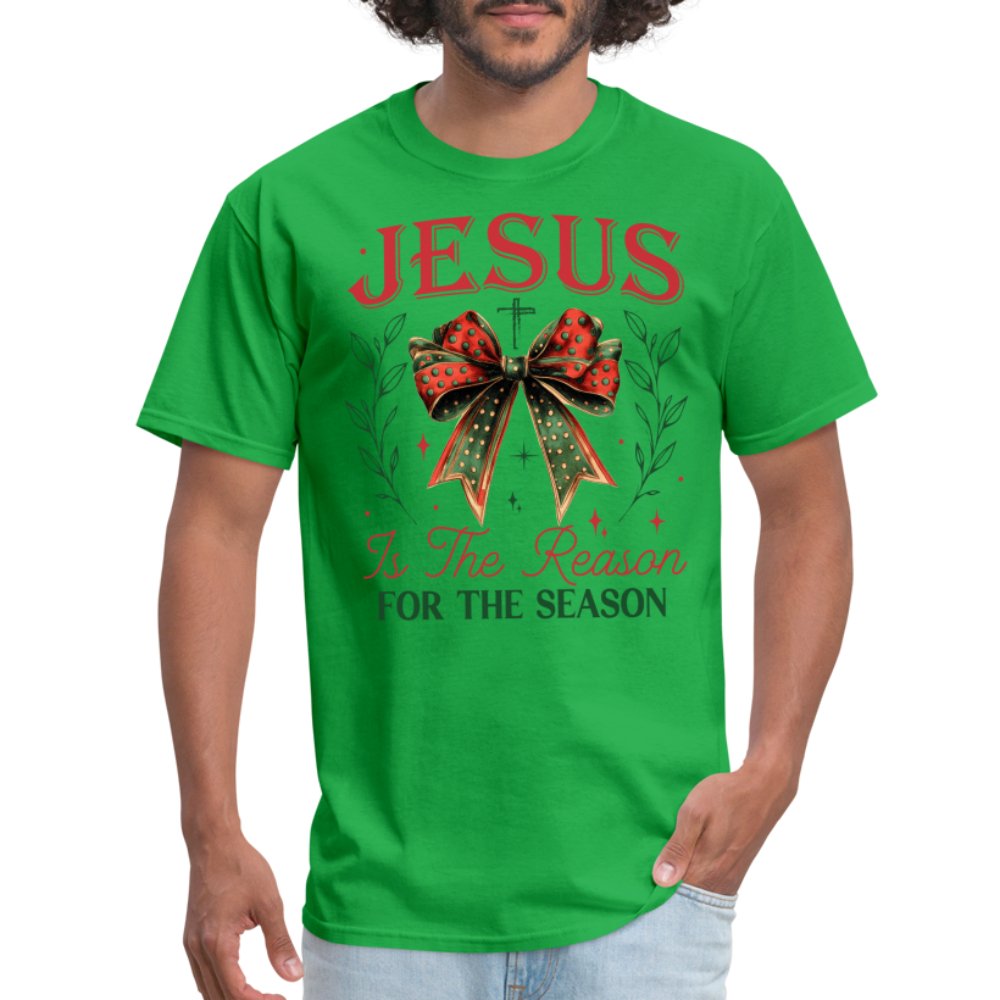 Jesus Is The Reason For The Season T-Shirt - bright green