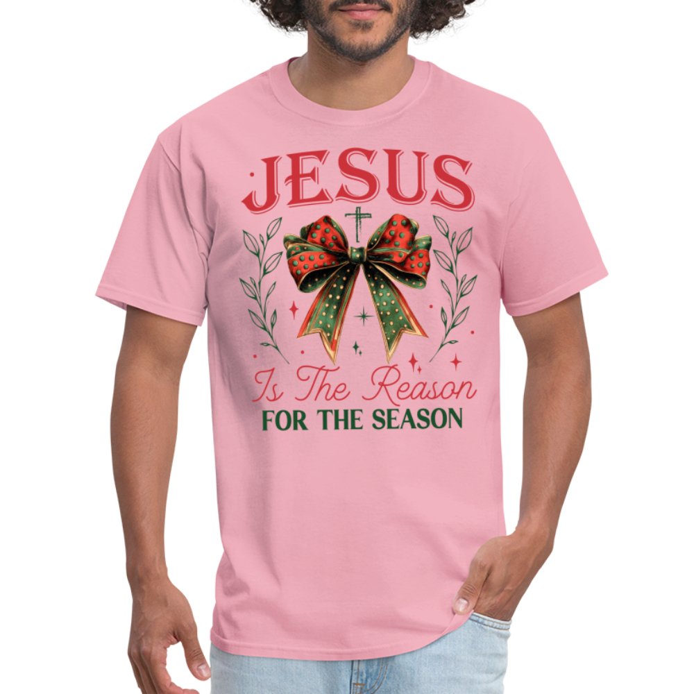 Jesus Is The Reason For The Season T-Shirt - pink