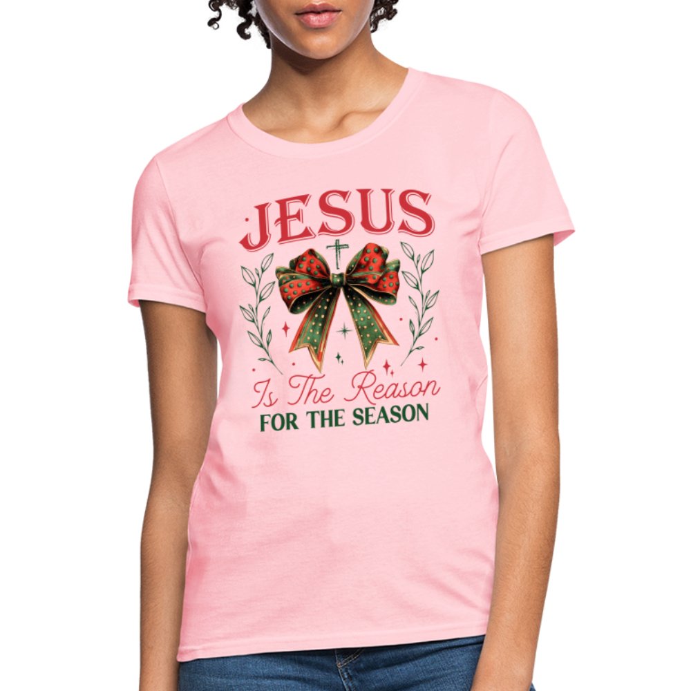 Jesus Is The Reason For The Season Women's Contoured T-Shirt - pink