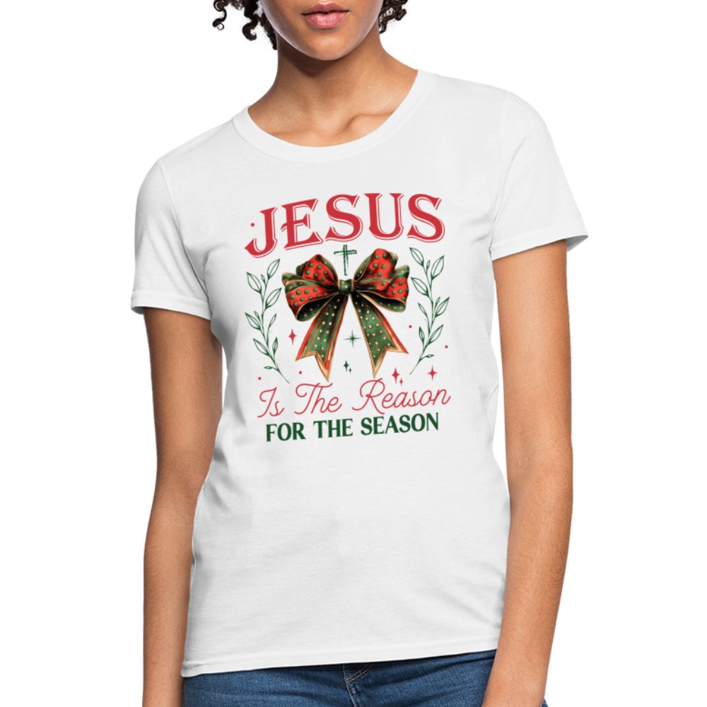 Jesus Is The Reason For The Season Women's Contoured T-Shirt - white