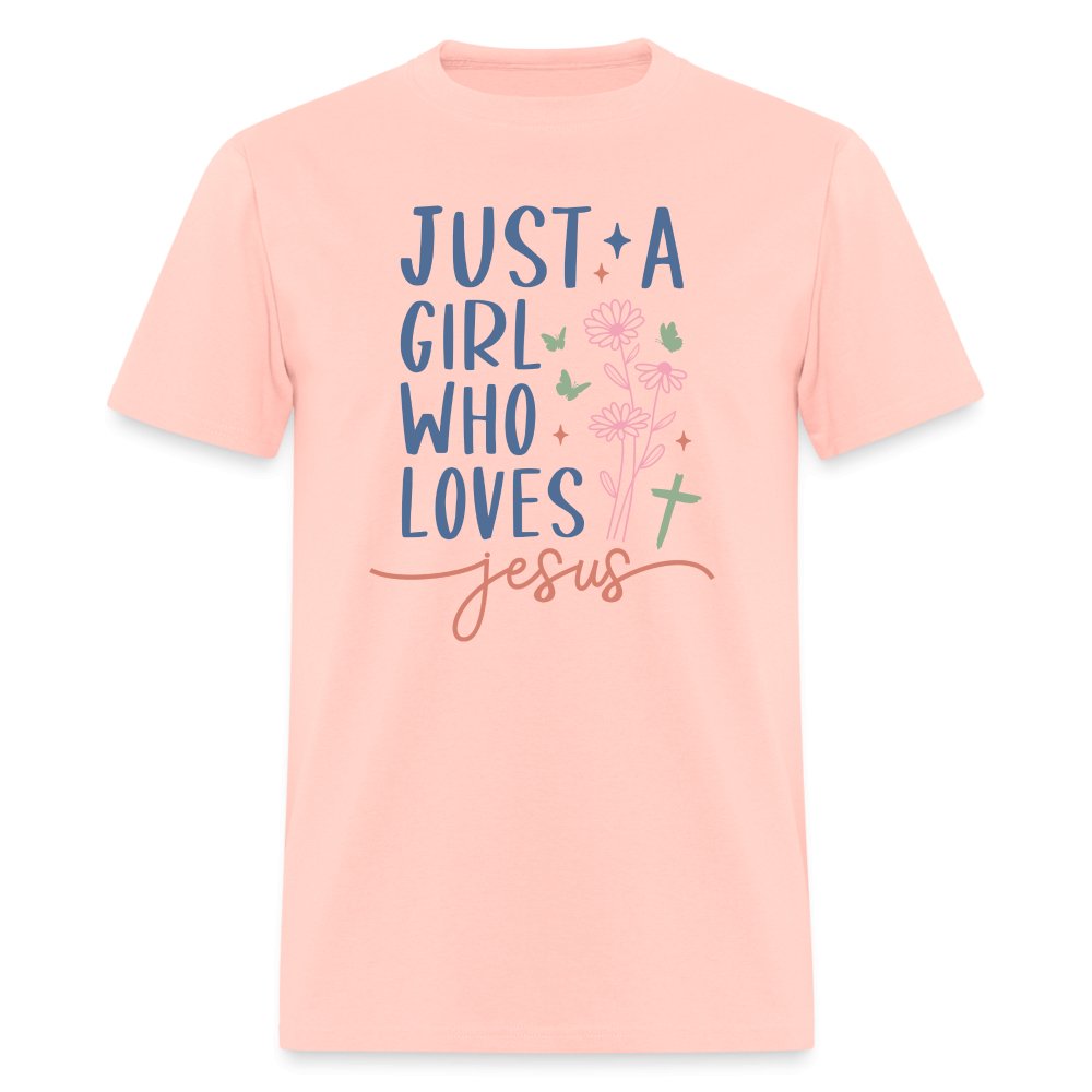 Just A Girl Who Loves Jesus T-Shirt - blush pink