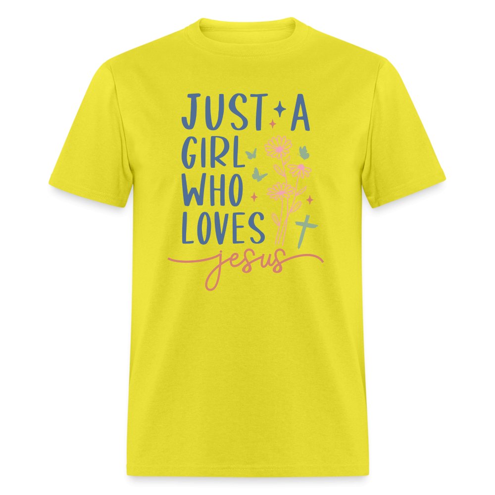 Just A Girl Who Loves Jesus T-Shirt - yellow