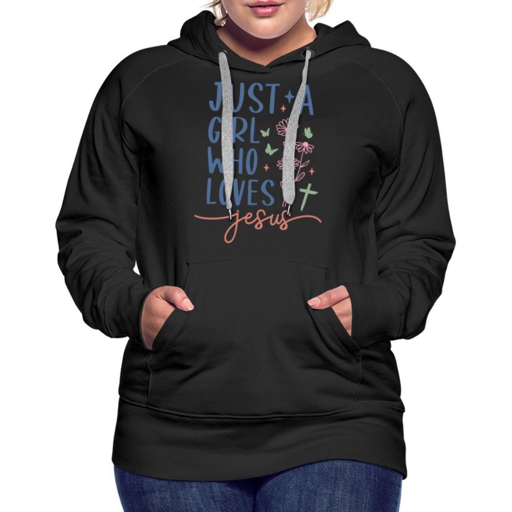 Just A Girl Who Loves Jesus Women’s Premium Hoodie - black