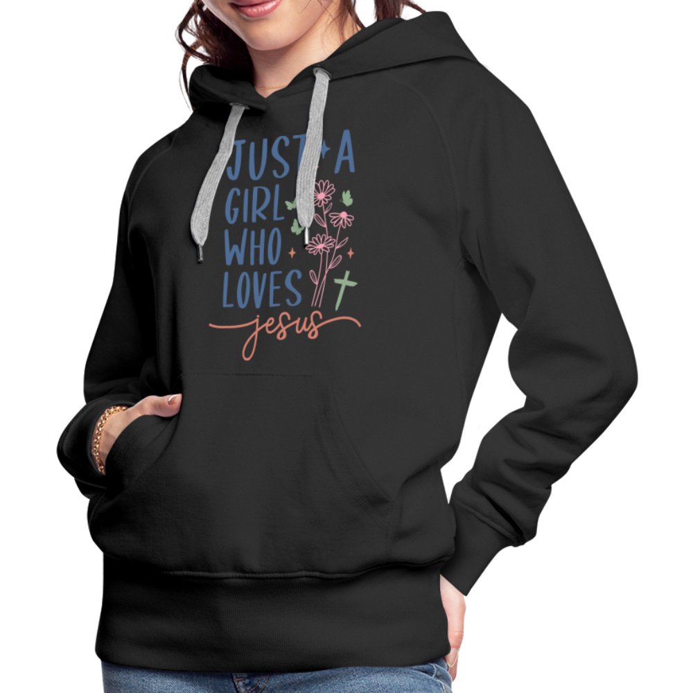 Just A Girl Who Loves Jesus Women’s Premium Hoodie - black