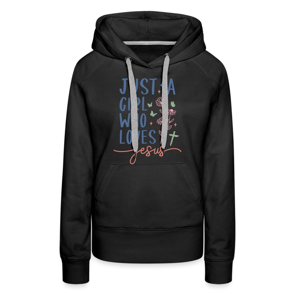 Just A Girl Who Loves Jesus Women’s Premium Hoodie - black